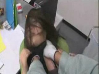 Asian Girl Gets Banged by Sneaky Thief in Empty Office