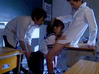 Japanese Students Get Slippery and Sloppy with Swollen Nipples and Sticky Cream Pies in Tokyo XXX Schoolroom