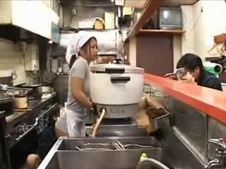 Nippon waitress gets fucked by naughty chef in Tokyo XXX room