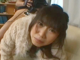 Fucking a horny nippon teen in a fur coat: Rin Satomi's XXX pussy banged in Tokyo